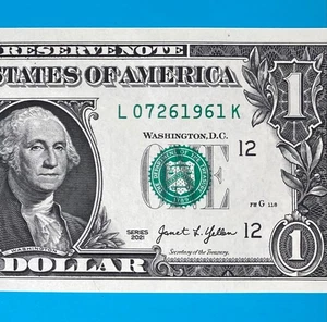July 26, 1961 (L 07261961 K) BIRTHDAY Note $1 One Dollar Bill *UNC* - Picture 1 of 4