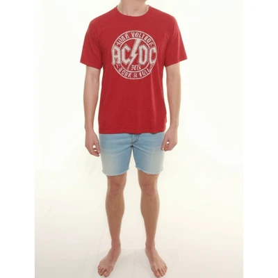AC DC T Shirt Mens Size Small Red Plain Crewneck Short Sleeve Casual Basic - Image 1 of 4