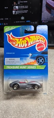 HOT WHEELS 1996 TREASURE HUNT FERRARI 250 W/REAL RIDERS 1/25000 SILVER AND RED - Image 1 of 4