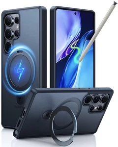 TORRAS Magnetic Stand Case für Samsung Galaxy S25 Ultra, Slim Stoßfest Blau - Bild 1 von 2