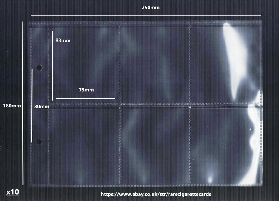 CIGARETTE & TRADE  CARD PAGES 6 VERTICAL POCKETS - SOLD LOOSE IN UNITS OF 10 - Image 1 of 1