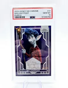 2023 Disney 100 Topps Chrome Ian Lightfoot #31 Purple 159/299 PSA 10 - Picture 1 of 3