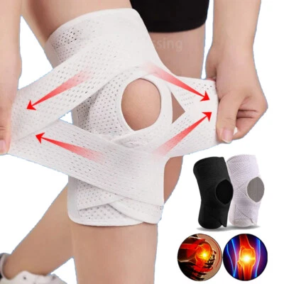Knee Sleeve Compression Brace Meniscus Sport Joint Support Pain Arthritis Relief - Image 1 of 4