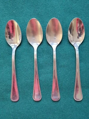 Cuillère à dessert vintage GUY DEGRENNE 18-10 en acier inoxydable x 4 couverts - Photo 1/4