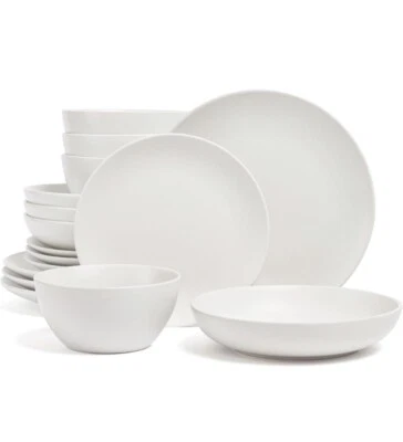 Набор столовой посуды купе over&back - белая керамика - 16 предметов/4 места - Изображение 1 из 4