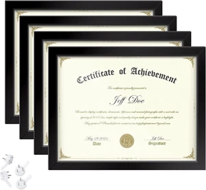 8.5X11 Picture Frames Certificate Frame | 4 Pack Document Frames Bulk for Diplom - Picture 1 of 12