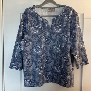Chicos Top Größe 3 neu ohne Etikett Damen gesteppt 3/4-Ärmel Polyester/Rayon/Spandex - Bild 1 von 4