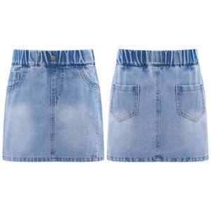 Kids Girls Skirts Birthday Denim Skirt Spring Miniskirt Cowboy Costume Party - Picture 1 of 20