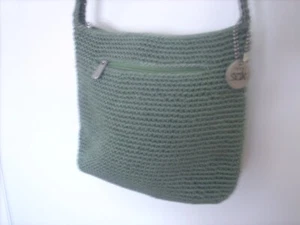 THE SAK - Green - Handwoven Crocheted Handbag - 9" x 7" - Picture 1 of 7