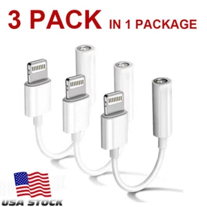 For iPhone Headphone lot Adapter Jack 8Pin to 3.5mm Aux Cord Dongle Converter - Picture 1 of 7