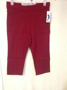 Jvini Women's Pull-On Stretchy Skinny Capri Jeggings - Burgundy - Size 3XL - Picture 1 of 4