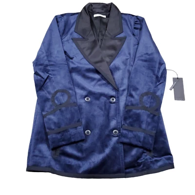 Blazer One Teaspoon para mujer edición azul marino terciopelo manga larga azul negro XS Foto 1 de 4