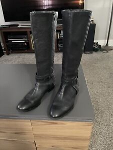 Nine West Black Leather Riding Boots   Size 11