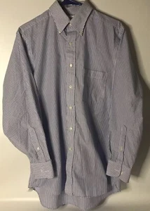 Eagle Shirtmakers Blue White Pinstripe Shirt 15.5 32/33 - Picture 1 of 3