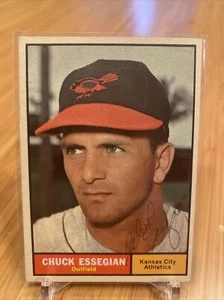 Chuck Essegian Kansas City Athletics 1961 Topps #384 autographed Signed Card - Picture 1 of 1