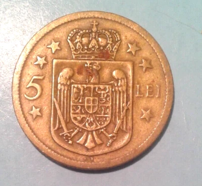 Romania 5 Lei coin 1930. - Image 1 of 2