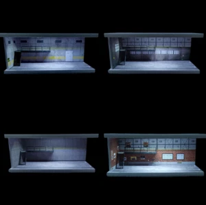 Diorama 1/64 Car Garage Model W/LED Light Double Parking Lot Scene Display Model - Picture 1 of 21