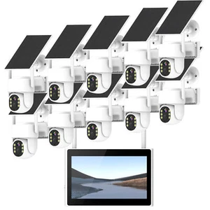10 Channel 2.5K Solar Powered Wireless Security System CCTV Surveillance monitor - Picture 1 of 10