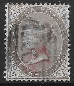 JAMAICA SG6c 1868 1/= DULL BROWN $ FOR S VAR USED - Picture 1 of 1