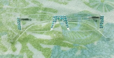 Sassy Fine European Aquamarine AB Crystal Crystals Reading Glasses Readers - Image 1 of 4