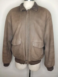 Wilsons Adventure Bound Originals Bomber Jacket Mens XLT Brown Leather Vintage - Picture 1 of 12