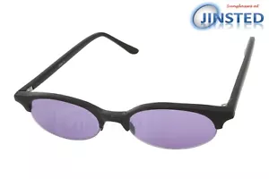 Gafas de sol para adultos de alta calidad pequeñas semi sin montura de ojo de gato lente púrpura CL034 - Imagen 1 de 3