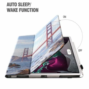 For iPad Pro 11 2021/2020/2018 Leather Smart Flip Case Cover Golden Gate Bridge - Picture 1 of 7