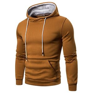 Fashion Men's Sweatshirt Solid Color Casual Thin Hooded Pullover Hoodie Blouse