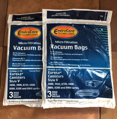 EnviroCare Micro Filtration Vacuum Bags Eureka Canisters Style V (total 5 Bags) - Image 1 of 4