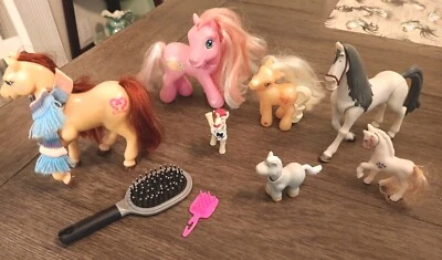 LPS My Little Pony Loving Home Burger King Lot Of 7 Horses Random w/ 2 Brushes - Image 1 of 4