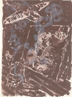 Jörg Immendorff handsigniert bezeichnet große Farblithografie auf Arches-Velin - Bild 1 von 2