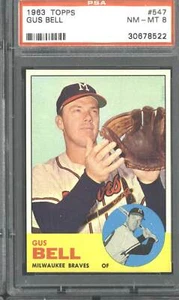 1963 Topps #547 Gus Bell - PSA 8 - Picture 1 of 2