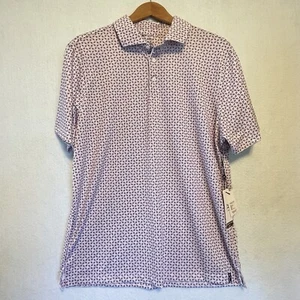 Kenneth Cole Golf Short Sleeve Performance Shirt Pink/Blue Goemetric Men's M NWT - Picture 1 of 11