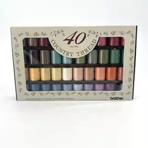 Brother Embroidery 40 Colors Country Thread X81078-101 VTG Japan 38 NEW 2 USED - Picture 1 of 12