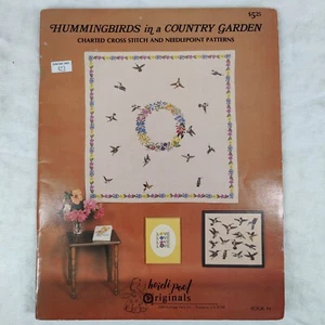 1984 Vtg Hummingbirds Country Garden Needlepoint Cross Stitch Cute Spring Birds - Picture 1 of 24