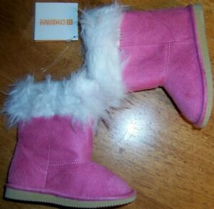 Gymboree Boots Pink White Faux Fur Trim Toddler Girl Size 4 New