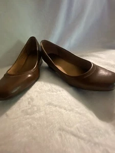 Lifestride Heels Womens 7.5 M Slip On Wedge Pumps Brown Faux Leather - Picture 1 of 4
