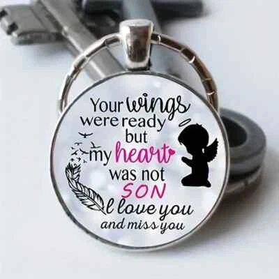 Your wings were ready but my heart was not SON Round Glass Cabochon Keychain Foto 1 de 2