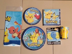 Nintendo Pokémon Pikachu Kids Birthday Party Supplies Set - Brand New Sealed - Picture 1 of 7