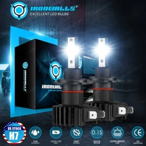 IRONWALLS H7 360° LED Headlight Conversion Kit Bulb 1000000LM 6000K White Bright - Picture 1 of 12