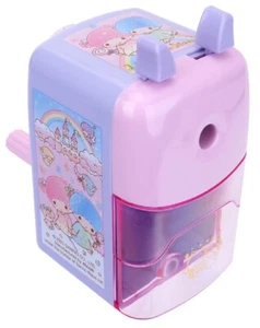Little Twin Stars Desktop Manual Handcrank Pencil Sharpener Auto Stop Stationery - Picture 1 of 4