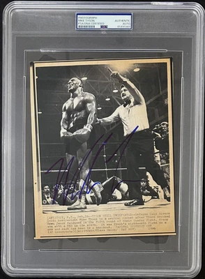 Mike Tyson Signed 1986 Type 3 Photograph PSA/DNA After Jesse Ferguson TKO - Image 1 of 3