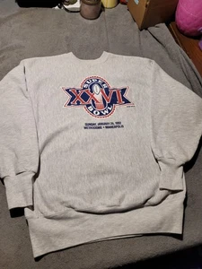 Vintage Super Bowl XXVI Sweatshirt Mens XL Trench Ultra 1992 USA NFL - Picture 1 of 7