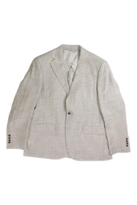 Moss Men's Blazer Beige 40S Regular Fit Linen Single-Breasted - Picture 1 of 10