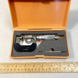 Micrómetro de disco exterior Mitutoyo 0-1" .001 13-125A con llave y estuche - Imagen 1 de 6