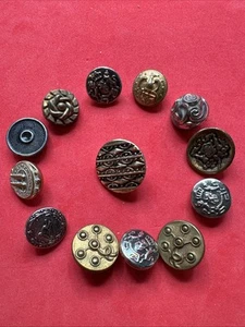 set of 13 vintage metal buttons. Collected By Grandma - Picture 1 of 10