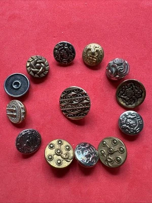 set of 13 vintage metal buttons. Collected By Grandma - Image 1 of 4