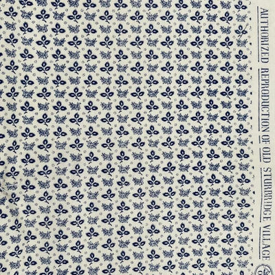 De Colección Waverly Old Sturbridge Village Tela SUSANNAH Azul Reliquia Documento Impresión Foto 1 de 4