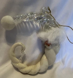 "Adorno de Santa Claus Celestial Luna Creciente Marfil Hielo Navidad 3x4""" - Imagen 1 de 8