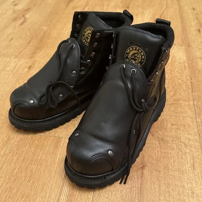NWT WESTERN CHIEF STEEL TOE MET GUARD Black LEATHER BOOTS MEN'S US 10.5 New - Image 1 of 4